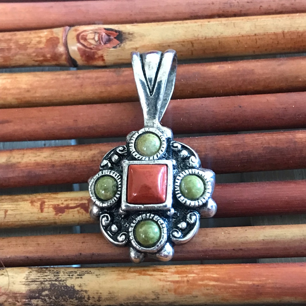 Lia Sophia Reversible Pendant Silver Tone